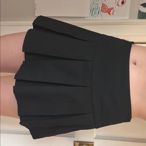 Black Pleated Mini Skirt (small) includes side zipper and built in shorts